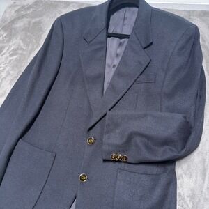 S.T. Dupont Cashmere Blazer Mens 48 (Fits US 40) Navy Sport Coat‎ Luxury